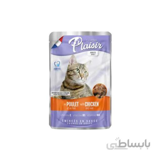 پوچ گربه بالغ پلازیر با طعم مرغ و جگر Plaisir au poulet with chicken and liver