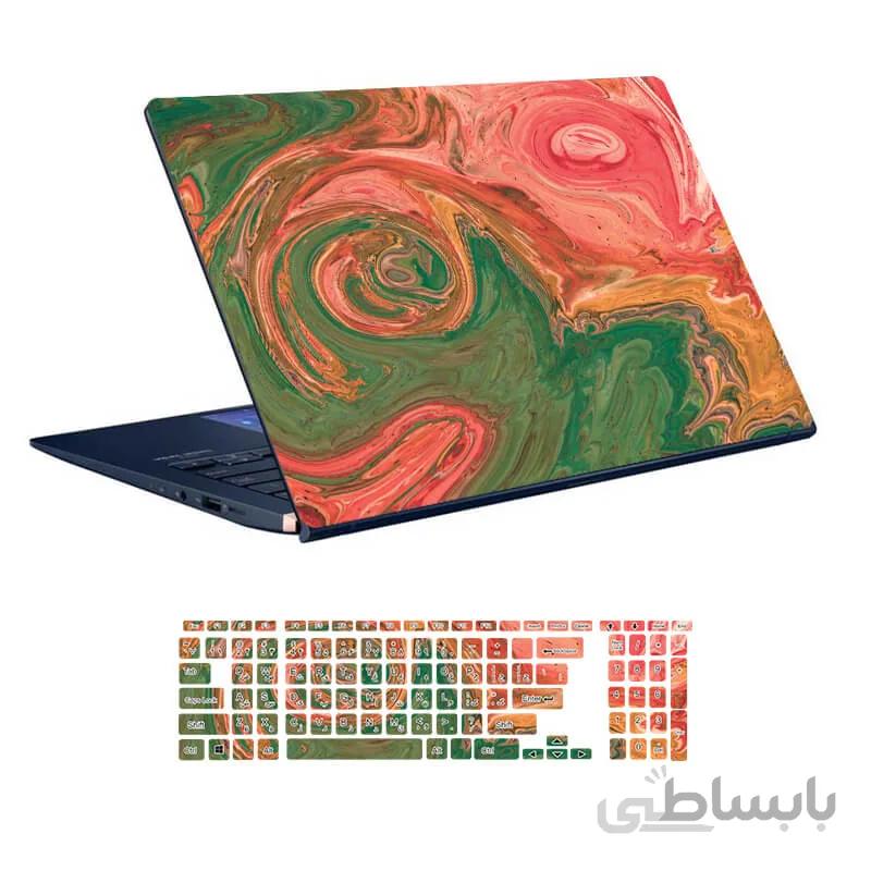 اسکین لپ تاپ طرح Colors کد ۵۳ به همراه استیکر کیبورد