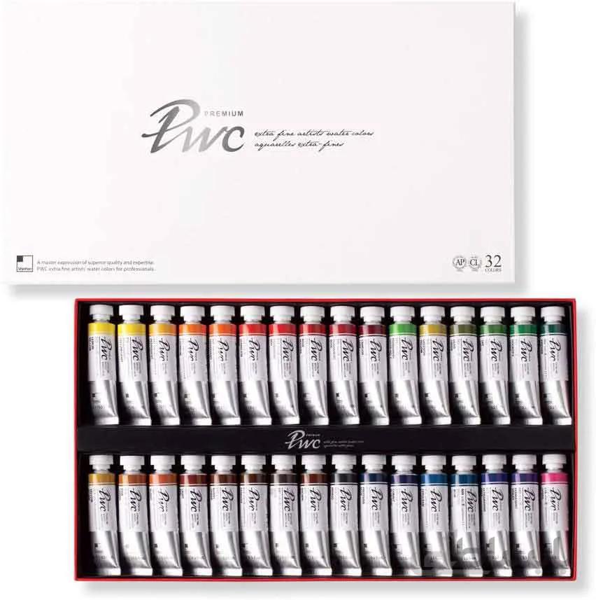 ابرنگ 32 رنگ pwc شین هان extra fine artist set