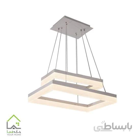 لوسترسقفی مدرن مستطیل ماد دو طبقه ابعاد 30*60 و 20*40