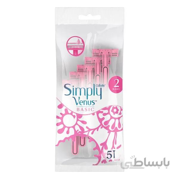 خودتراش ژیلت مدل 2 Simply Venus بسته 5 عددی