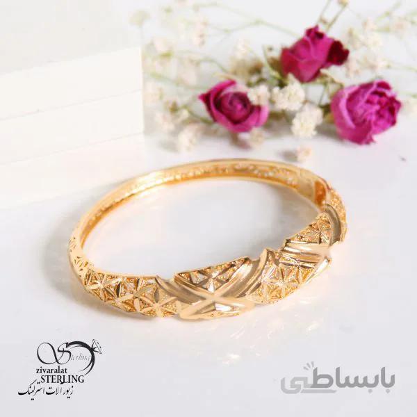 دستبند النگویی زنانه طرح طلا کد 181476