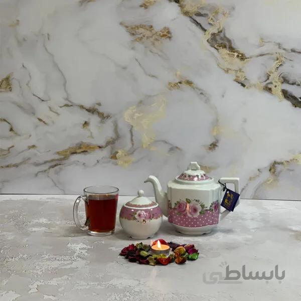 قندان گلدار برند shex مدل مجید کد 1104 صورتی