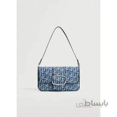 کیف دوشی زنانه مانگو مدل نخی با طرح لوگو
