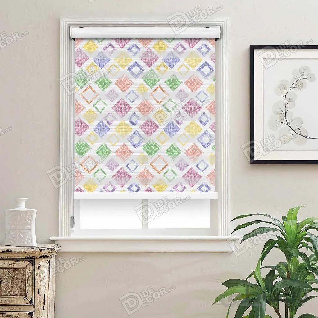 پرده زبرا چاپی دو رو طرح دار کد ZMP 610