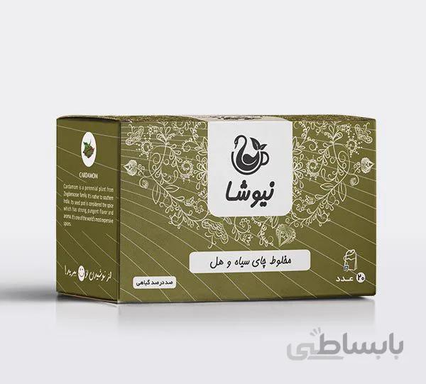 مخلوط چای سیاه و هل کیسه ای نیوشا (20عددی)
