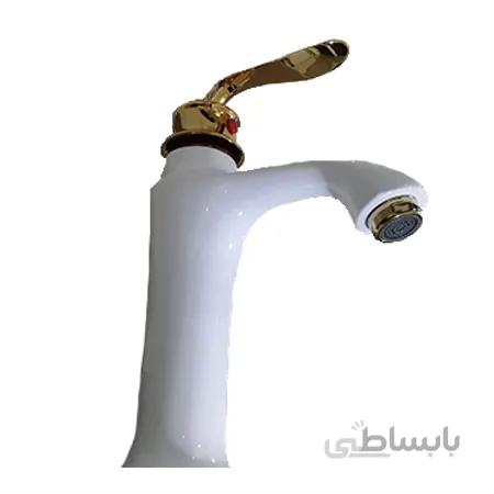 شیر روشویی بامبو سفید طلایی