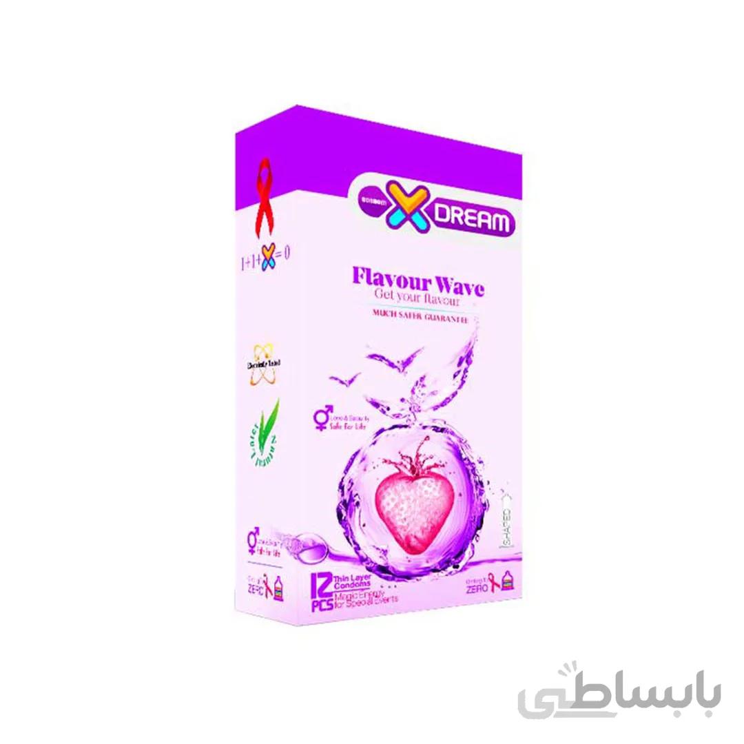 کاندوم ایکس دریم مدل میوه ای بسته 12 عددی ا XDream Flavour Wave Condom 12PSC