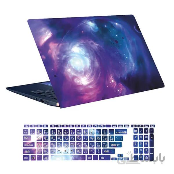 اسکین لپ تاپ طرح Space کد ۴۶ به همراه استیکر کیبورد