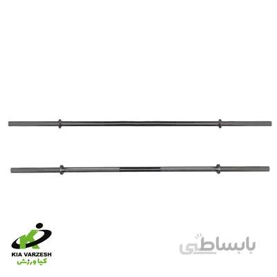 خرید و قیمت میله هالتر مدل A120 آستین‌ دار سایز 120 سانتی متر ا barbell bar model A120 with sleeves size 120 cm