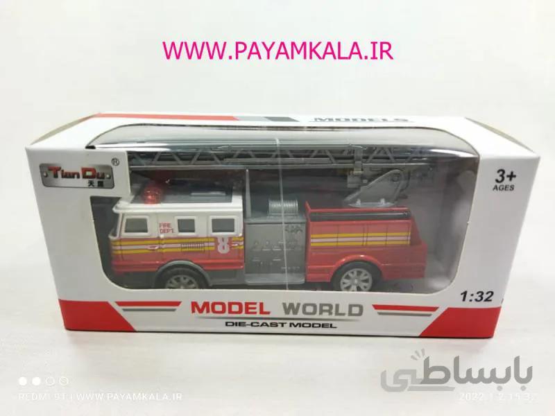 جعبه دار اسباب بازی فلزی کامیون اتشنشانی F1127 TIANDU