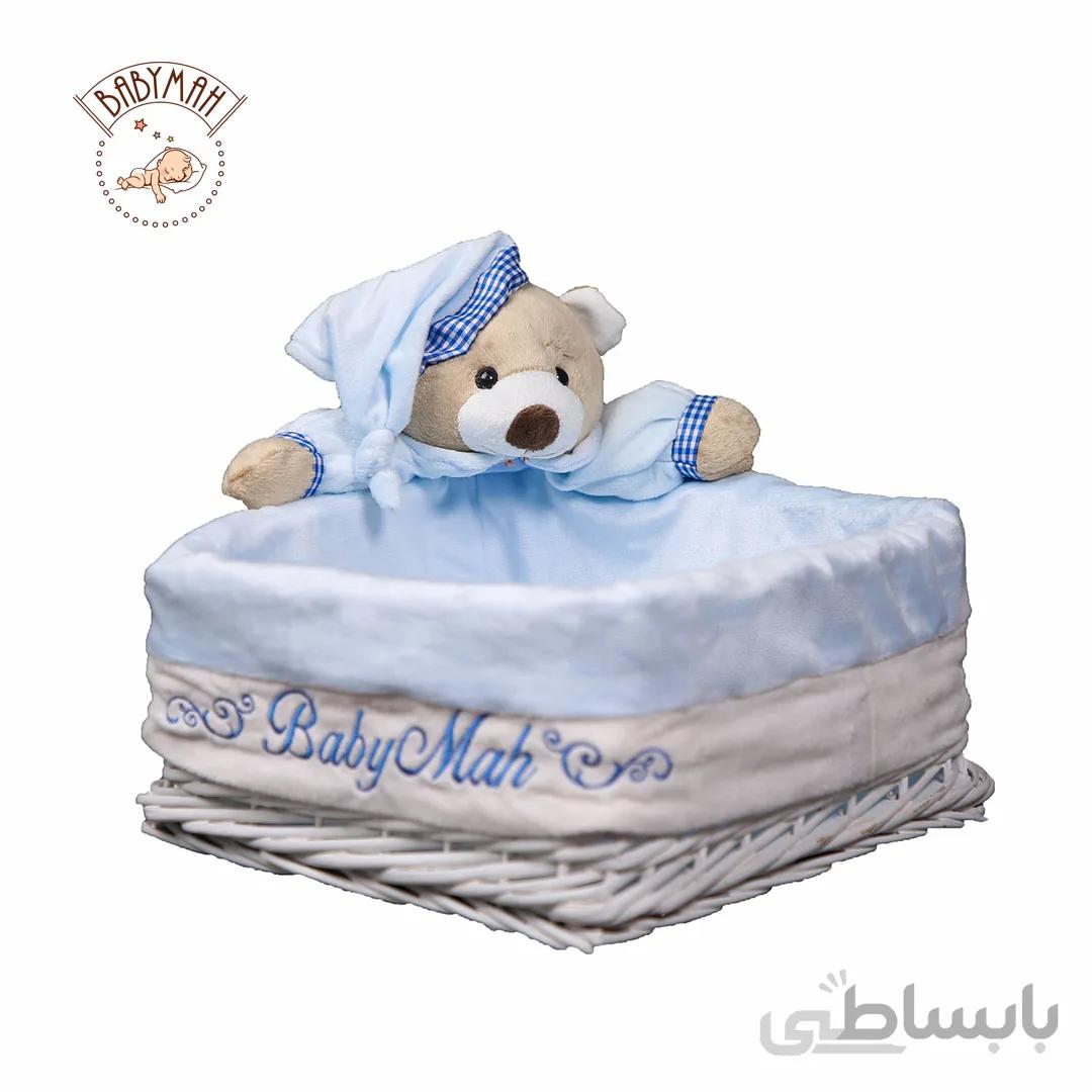 سبد لوسیون مربع خرس تدی رنگ آبی
