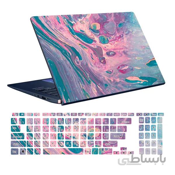 اسکین لپ تاپ طرح Colorful کد ۷۴ به همراه استیکر کیبورد