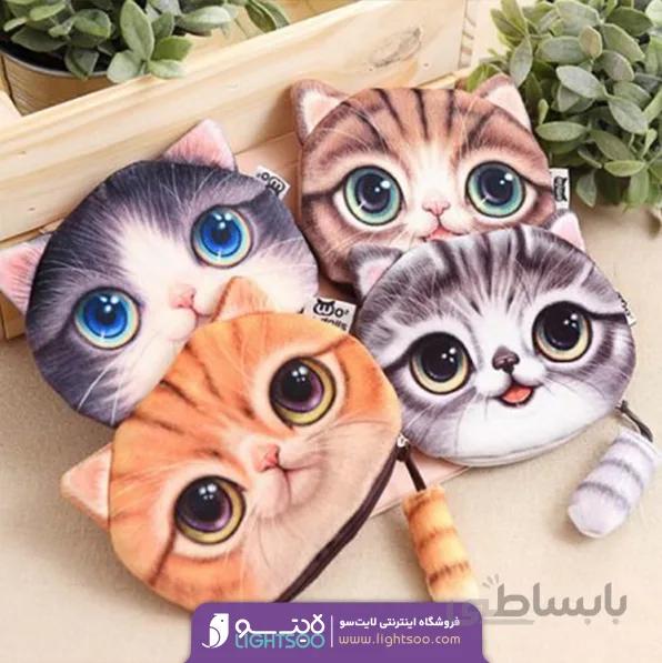 کیف کوچک مخملی طرح گربه سه بعدی