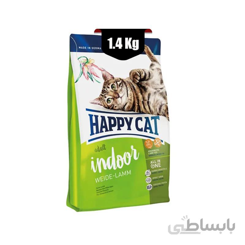 غذای خشک گربه ایندور با طعم بره و مرغ هپی کت وزن 1.4 کیلوگرم