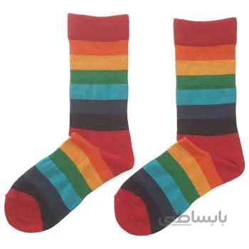 جوراب زنانه ال سون طرح رنگین کمان کد PH131