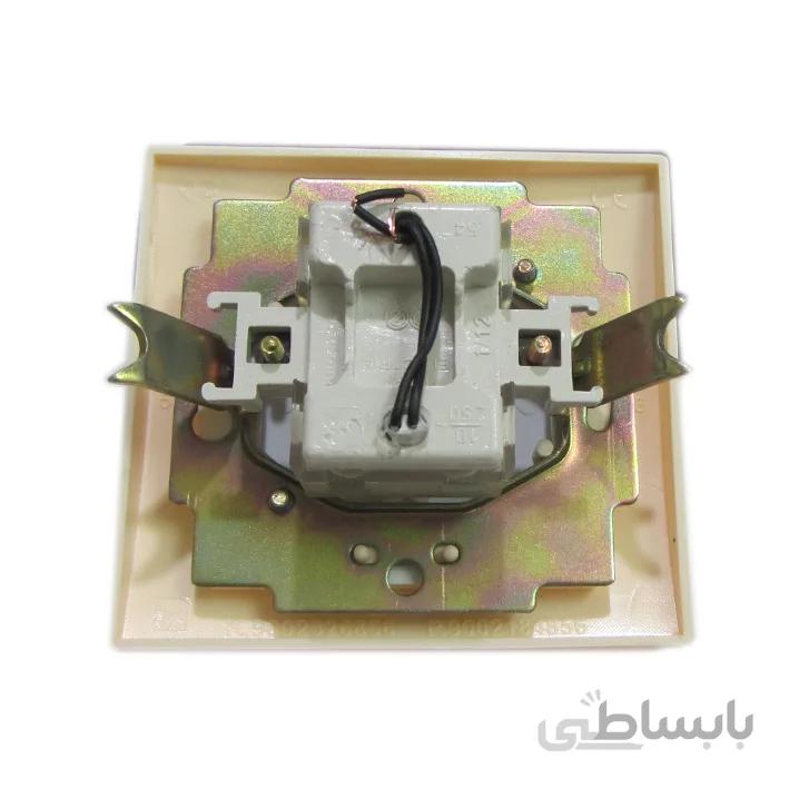 کلید تک پل پارت الکتریک با قاب کرم مدل آذین