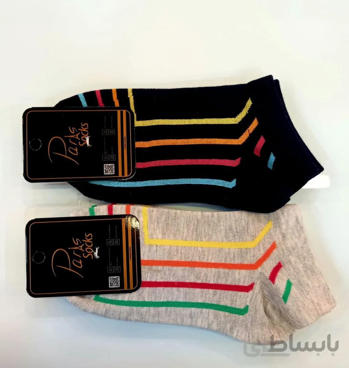 جوراب مچی طرح دار سرمه ای