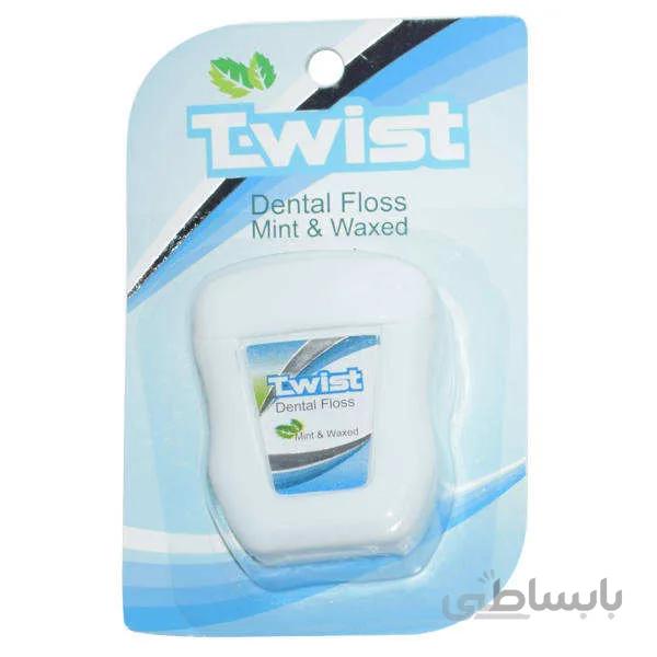 نخ دندان تویست مدل Mint And Waxed طول 50 متر