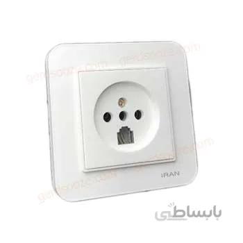 پریز تلفن دو کاره ایران الکتریک مدل ارس ا iran electric aras model