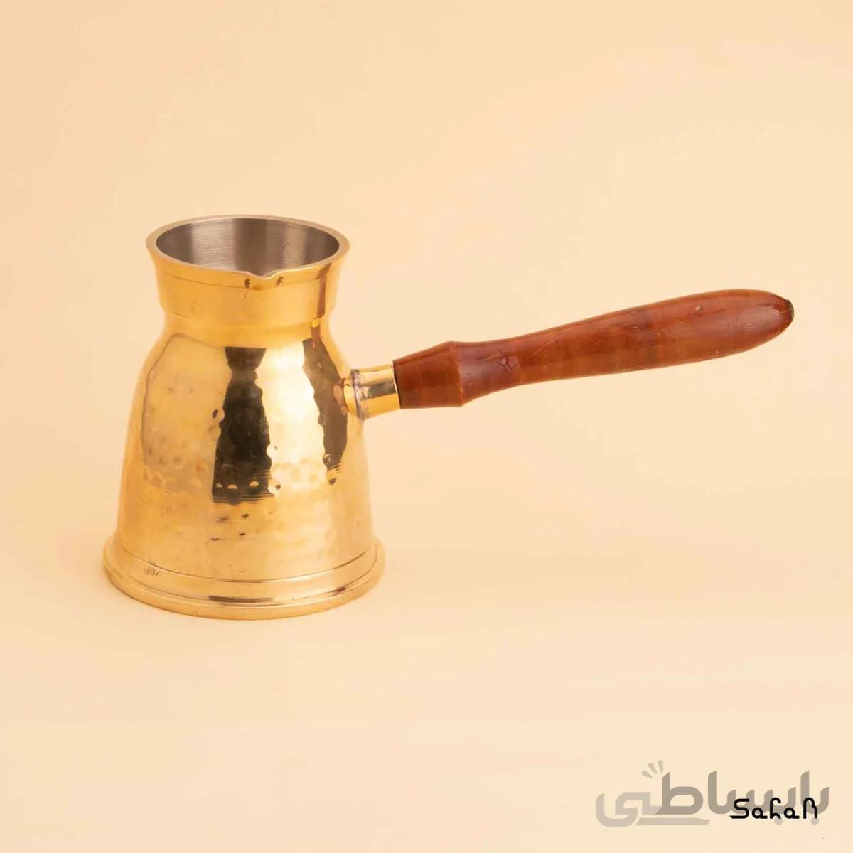 قهوه جوش برنجی طلایی بدون در مدل رز سایز 3