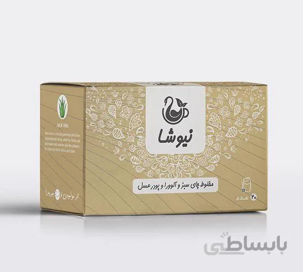 مخلوط چای سبز و آلوورا و عسل کیسه ای نیوشا (20عددی)