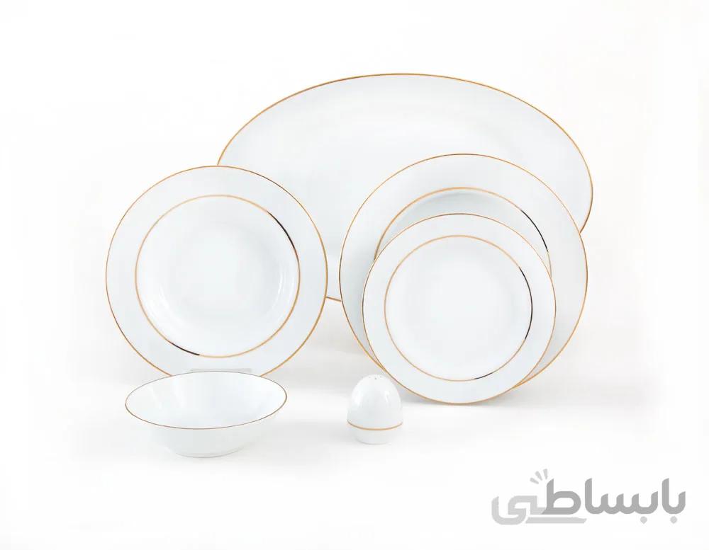 سرویس غذاخوری 28 پارچه چینی زرین ایران سری ایتالیا اف مدل زرین ( Zarin )درجه سه