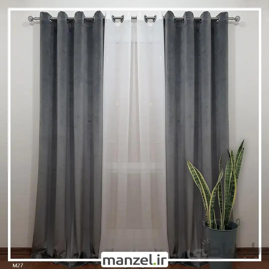 پرده پانچ مخمل ساده فیلی کد M27