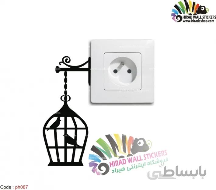 استیکر کلید و پریز قفس پرنده Birdcage Wallstickers کد h2442