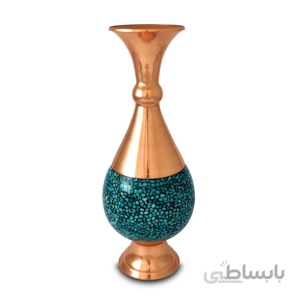 گلدان صراحی فیروزه کوبی 25 سانتی