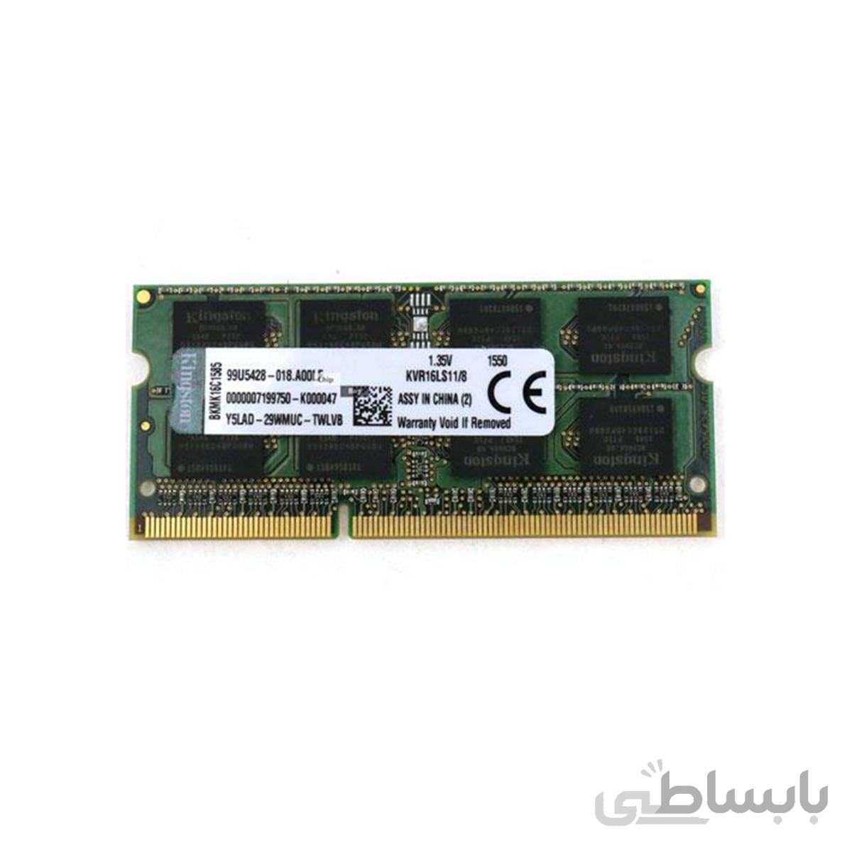 رم لپ تاپ کینگستون 8 گیگابایت مدل 1600Mhz DDR3