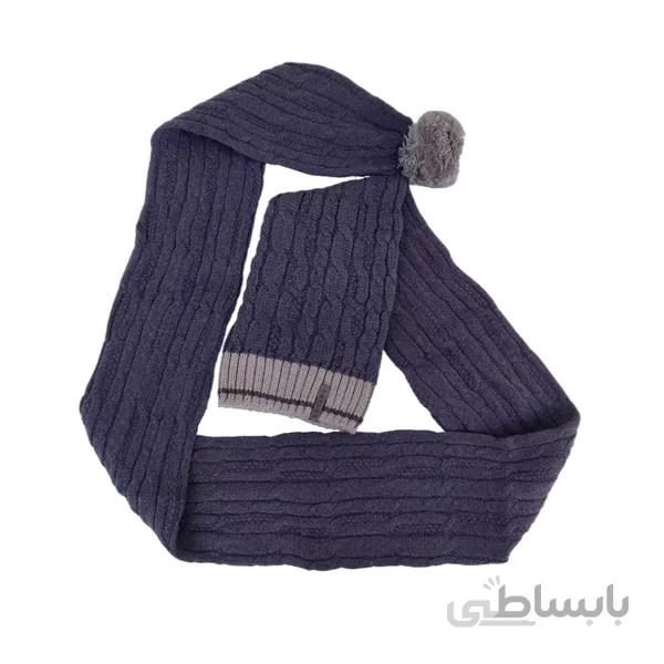 شال و کلاه دو رنگ مارپیچ کد TR.4