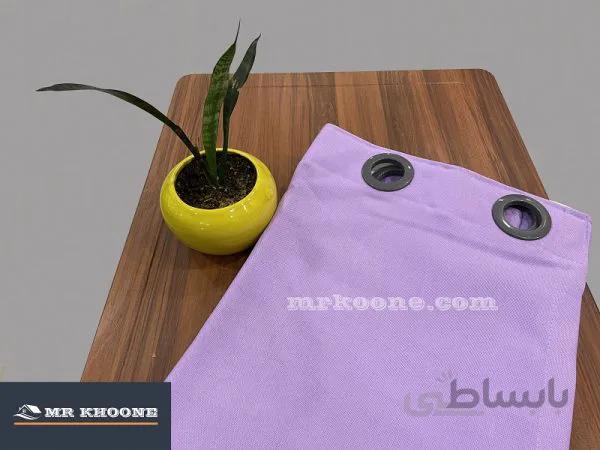 پرده آماده کتان گارنت یاسی