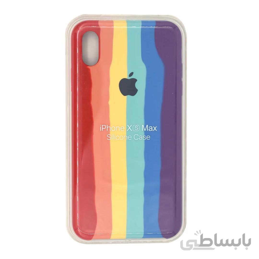قاب گوشی اپل iPhone XS Max سیلیکونی رنگین کمانی زیر باز مدل Rainbow-02