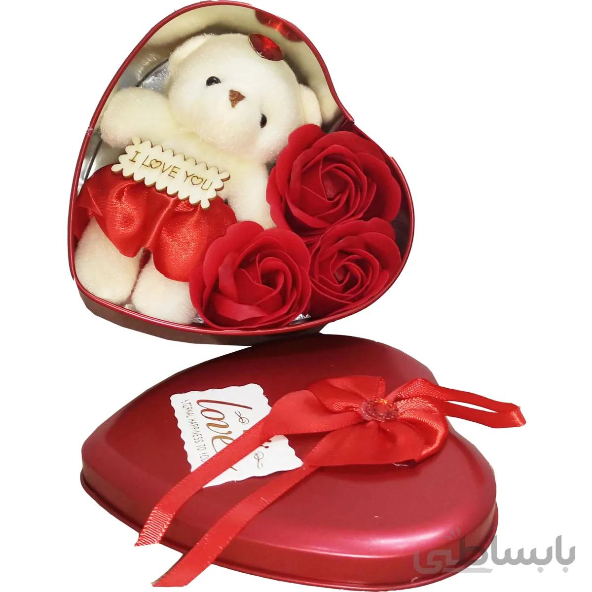 پک هدیه ولنتاین باکس قلبی فلزی love