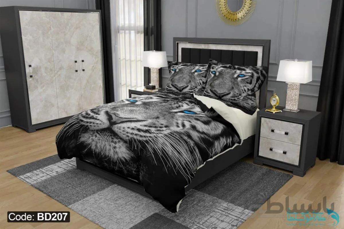 روتختی طرح شیر برند دکو کد BD207 | دارای قابلیت تغییر رنگ پشت لحاف و ملحفه