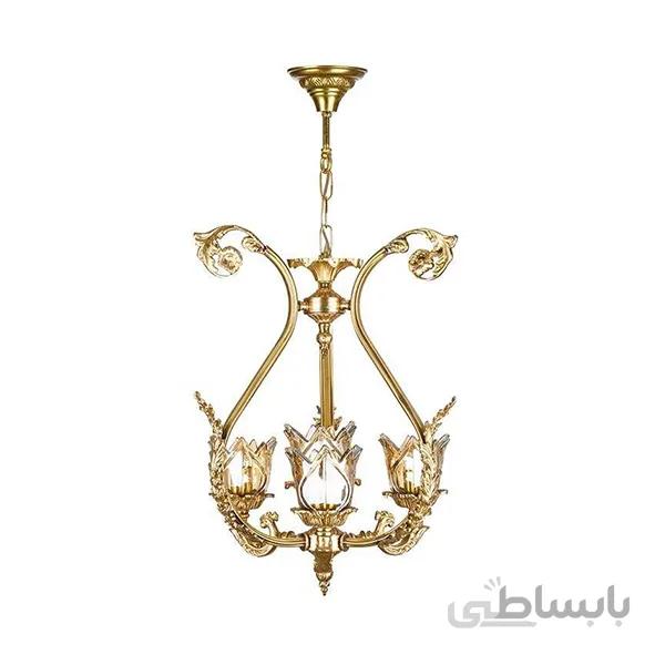 لوستر 4 شعله برنزی چشمه نور کد 2946