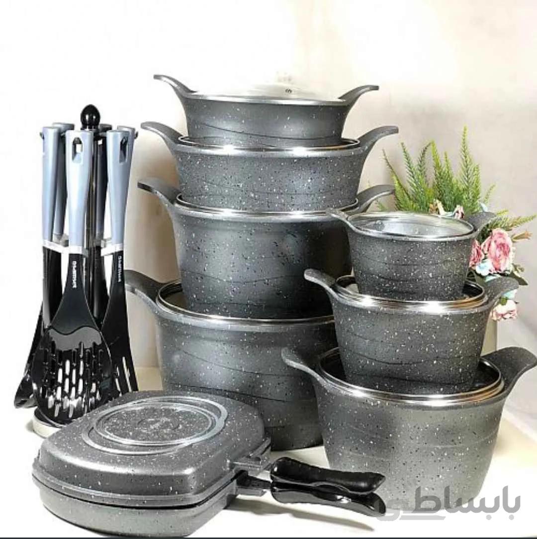 سرویس قابلمه نقره ای 26 پارچه سام ست