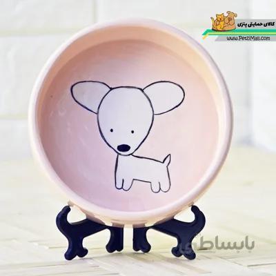 ظرف سگ حمایتی رنگ صورتی قطر ۱۶ سانتی متر (حمایتی) کد P9