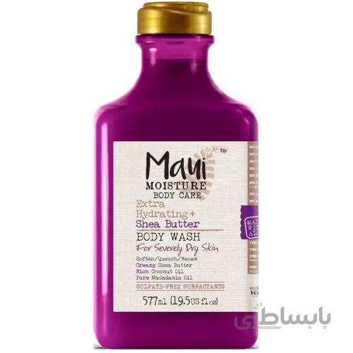 شامپو بدن مائویی مدل شی باتر Maui Shea Butter حجم ۵۷۷ میل | بدون سولفات، آبرسان قوی، مناسب پوست معمولی و خشک ا Maui Moisture Shea Butter Body Wash 577ml