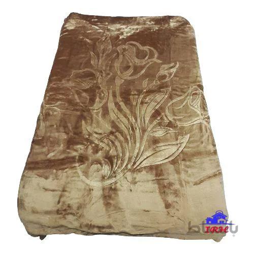 پتو نرمینه مدل نگین قهوه ای روشن
