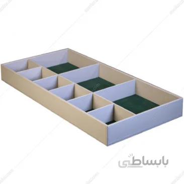 باکس زیور آلات چرم کامپکت داخل کشو سری 2 رنگ خاکی سایز 90 فانتونی مدل J647 ا Fantoni J647 Jewelry case