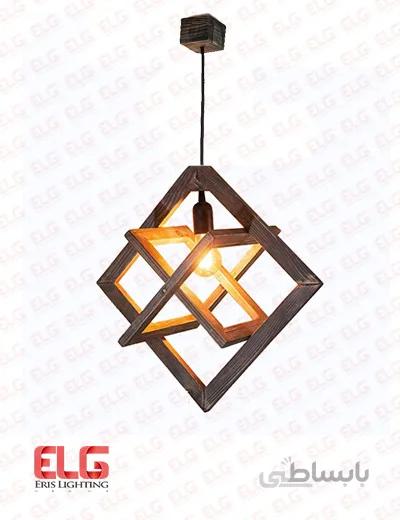 چراغ آویز چوبی E27 مدل ستاره