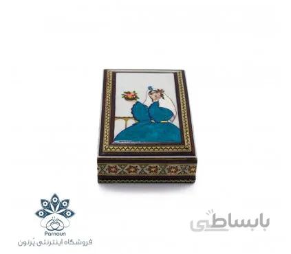 جعبه پاسور خاتم و نگارگری اصفهان