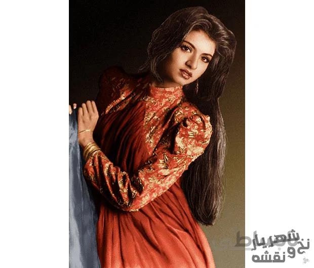 نخ و نقشه تابلو فرش طرح دختر زیبا کد 93293