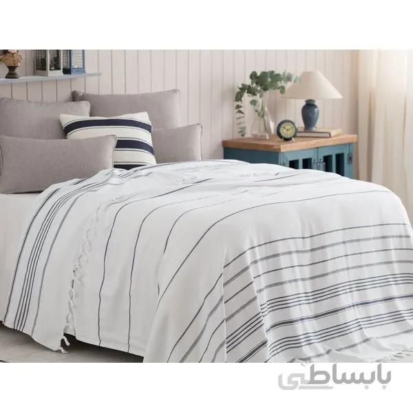 ست رو تختی یک نفره Alegron سفید / نیلی مادام کوکو