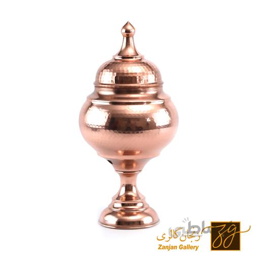 شکلات خوری مسی خمره ای پایه دار