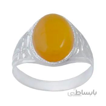 انگشتر نقره مردانه مدل عقیق شرف الشمس کد AM_080