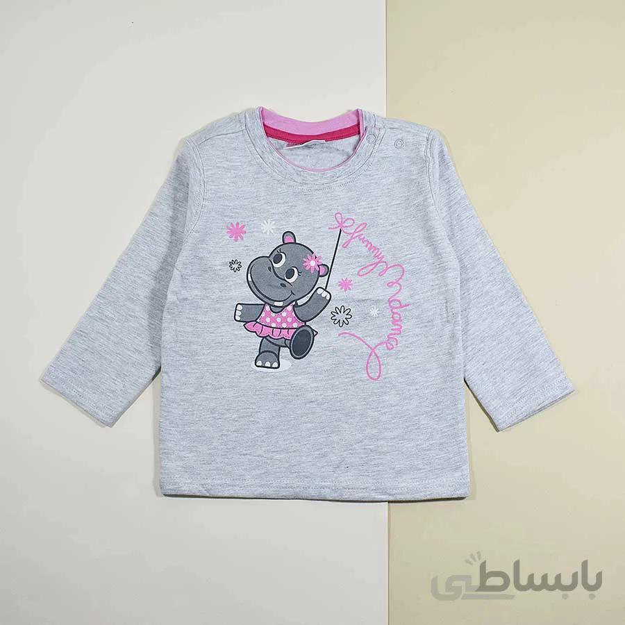 بلوز دخترانه بچه گانه تو کرکی طرح اسب آبی کد 2290