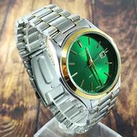 ساعت مردانه CASIO کاسیو مدل 1199 نقره ای،طلایی زمینه سبز